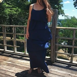 Old Navy ruffled navy blue lovely dress